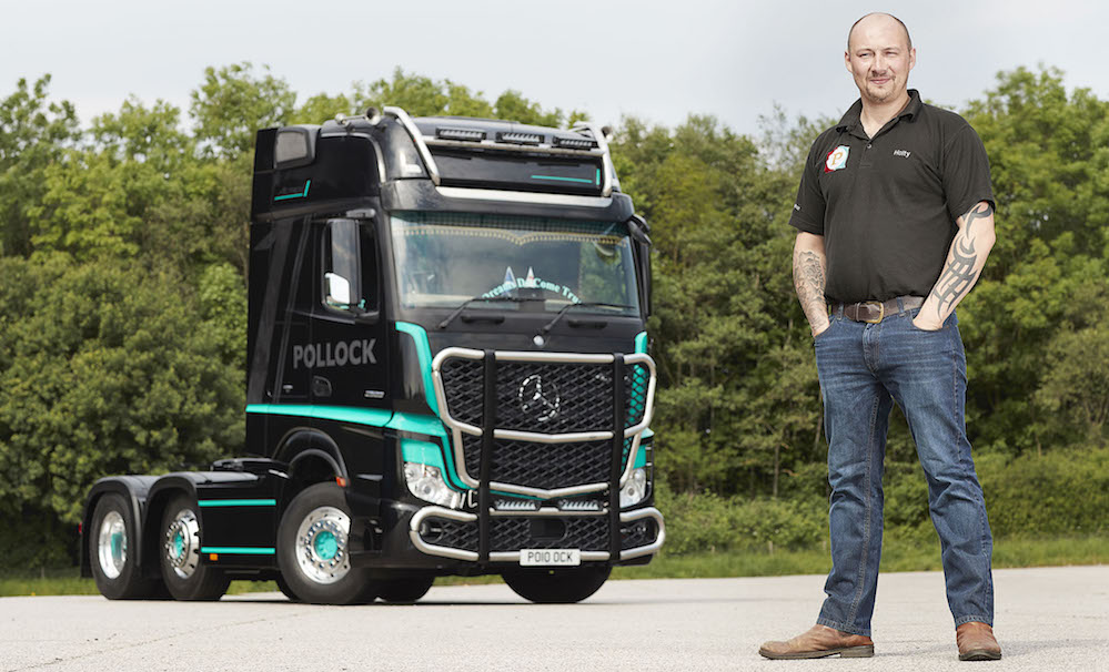 Pollock (Scotrans) leads with MercedesBenz Actros1, number 1 Fleet
